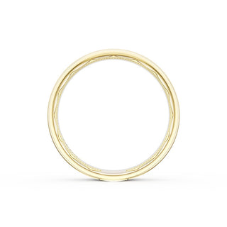Flat Satin Finish Wedding Band in 18kt Yellow Gold & 18kt White Gold