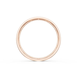 Flat Satin Finish Wedding Band in 18kt Rose Gold & 18kt White Gold