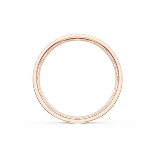Flat Satin Finish Wedding Band in 14kt Rose Gold & 14kt White Gold