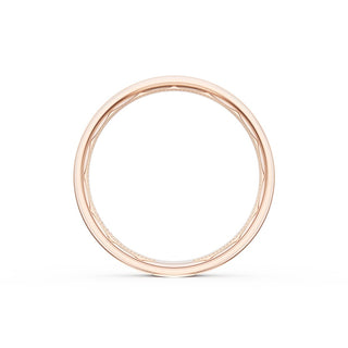 Flat Satin Finish Wedding Band in 18kt Rose Gold & 18kt White Gold