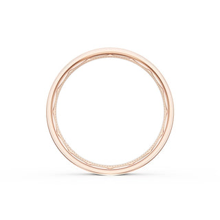 Flat Satin Finish Wedding Band in 18kt Rose Gold & 18kt White Gold