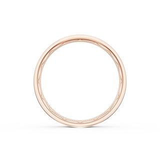 Flat Satin Finish Wedding Band in 14kt Rose Gold & 14kt White Gold