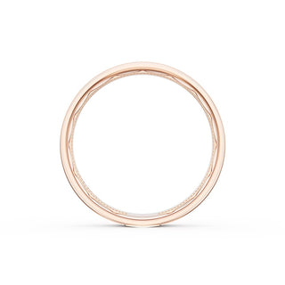 Flat Satin Finish Wedding Band in 18kt Rose Gold & 18kt White Gold