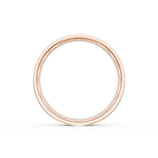 Flat Satin Finish Wedding Band in 18kt Rose Gold & 18kt White Gold