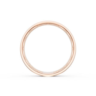 Flat Satin Finish Wedding Band in 14kt Rose Gold & 14kt White Gold