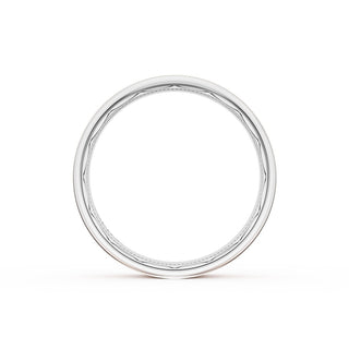 Flat Satin Finish Wedding Band in Platinum & 18kt Rose Gold
