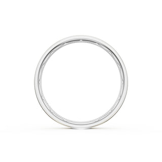 Flat Satin Finish Wedding Band in Platinum & 18kt Yellow Gold