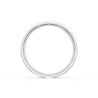Flat Satin Finish Wedding Band in 14kt Rose Gold & 14kt White Gold