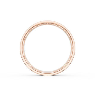 Flat Satin Finish Wedding Band in 18kt Rose Gold & Platinum