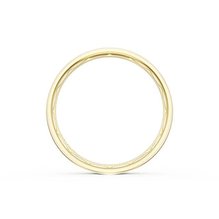 Flat Satin Finish Wedding Band in 18kt Yellow Gold & Platinum