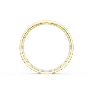 Flat Satin Finish Wedding Band in 18kt Yellow Gold & Platinum
