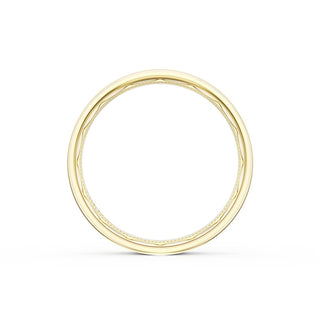 Flat Satin Finish Wedding Band in 18kt Yellow Gold & Platinum