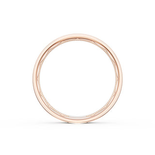 Flat Satin Finish Wedding Band in 14kt Rose Gold & 14kt White Gold