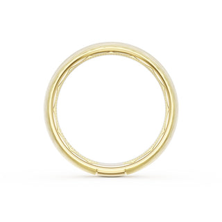 Rounded Brush Finish Black Diamond Wedding Band in 18kt Yellow Gold