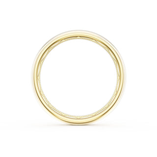 Rounded High Polish Finish Black Diamond Wedding Band in 18kt Yellow Gold