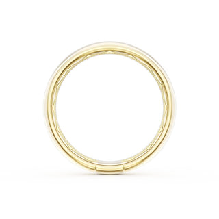 Rounded High Polish Finish Black Diamond Wedding Band in 18kt Yellow Gold