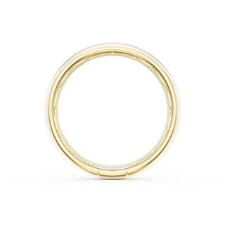 Rounded High Polish Finish Black Diamond Wedding Band in 18kt Yellow Gold