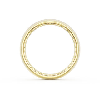 Rounded Satin Finish Black Diamond Wedding Band in 18kt Yellow Gold