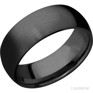 8 mm wide Domed Zirconium band.