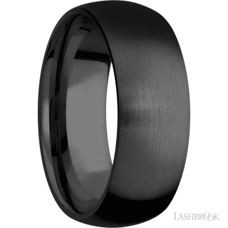 8 mm wide Domed Zirconium band.