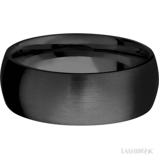 8 mm wide Domed Zirconium band.
