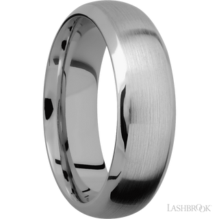 7 mm wide Domed Bevel Titanium band.