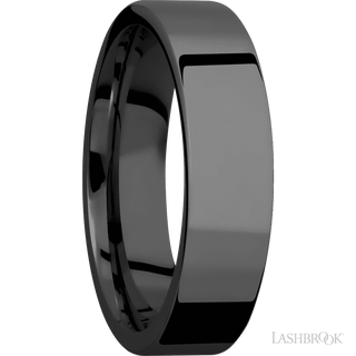 6 mm wide Flat Zirconium band.
