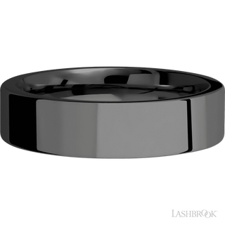 6 mm wide Flat Zirconium band.