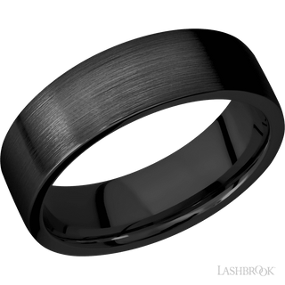 7 mm wide Flat Zirconium band.