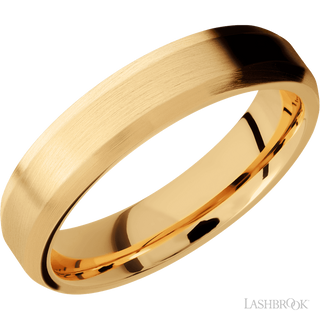 5 mm wide Beveled 14K Yellow Gold band.