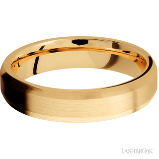5 mm wide Beveled 14K Yellow Gold band.