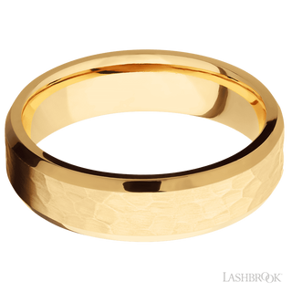 6 mm wide Beveled 14K Yellow Gold band.