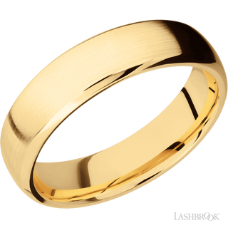 6 mm wide Domed Bevel 14K Yellow Gold band.