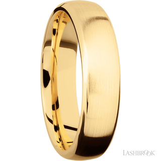 6 mm wide Domed Bevel 14K Yellow Gold band.