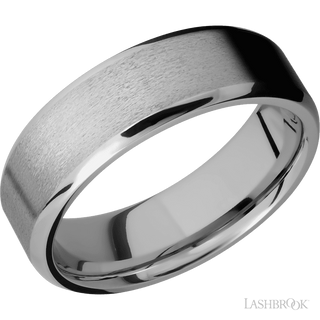 7 mm wide Beveled Titanium band.