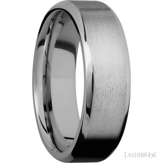7 mm wide Beveled Titanium band.