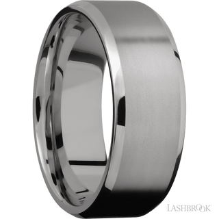 8 mm wide Beveled Titanium band.
