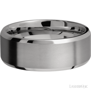 8 mm wide Beveled Titanium band.