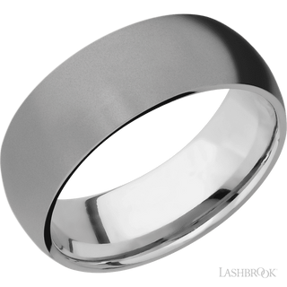8 mm wide Domed Titanium band.