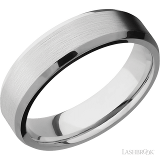 6 mm wide Beveled Cobalt Chrome band.