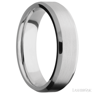 6 mm wide Beveled Cobalt Chrome band.