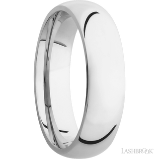 6 mm wide Domed Cobalt Chrome band.