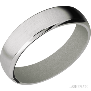 6 mm wide Domed Bevel Cobalt Chrome band featuring a Gun Metal Grey sleeve.