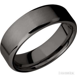 7 mm wide Beveled Tantalum Noir band.
