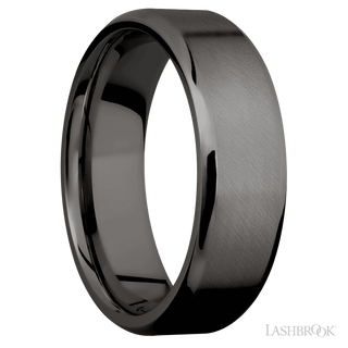 7 mm wide Beveled Tantalum Noir band.