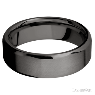 7 mm wide Beveled Tantalum Noir band.