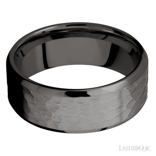 8 mm wide Beveled Tantalum Noir band.