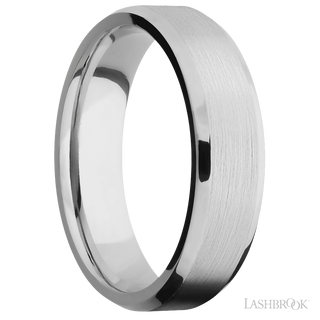 6 mm wide Beveled Platinum band.