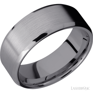 8 mm wide Beveled Tantalum band.