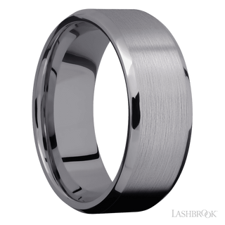 8 mm wide Beveled Tantalum band.